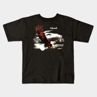 Vintage Utah Bald Eagle Kids T-Shirt